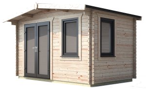 8x12 Power Chalet Log Cabin | Scandinavian Timber